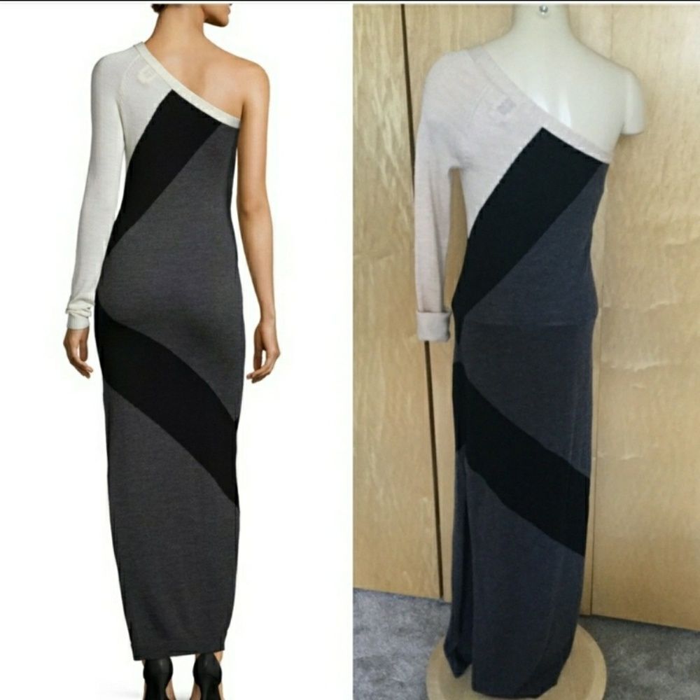 Haute Hippie 1 Sleeve Colorblock Gown ,Bufheather - Picture 7 of 8